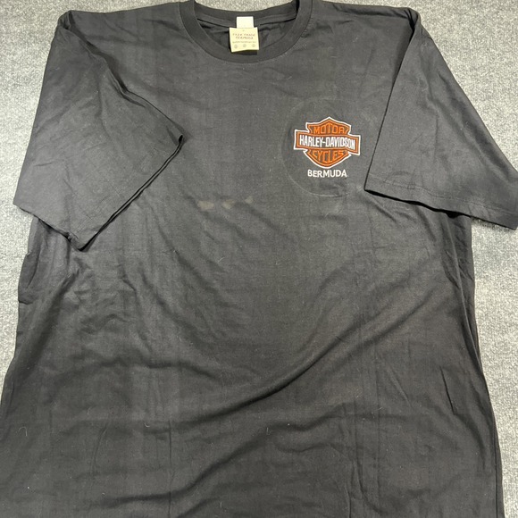 Other - Harley-Davidson Bermuda T-Shirt 3XL Black Destination Biker Tee Flawed